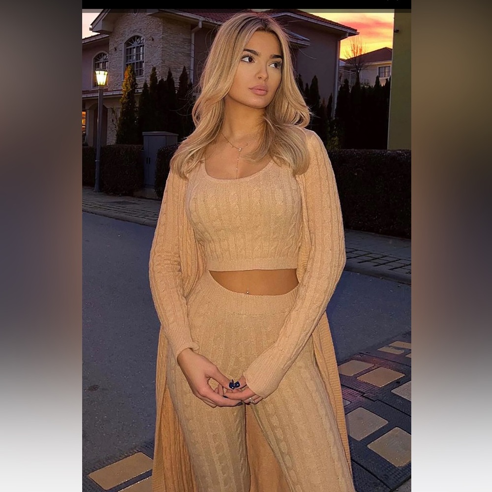 Fashion Nova -  3 Piece Sweater Lounge Set (Worn Only 2-3x)